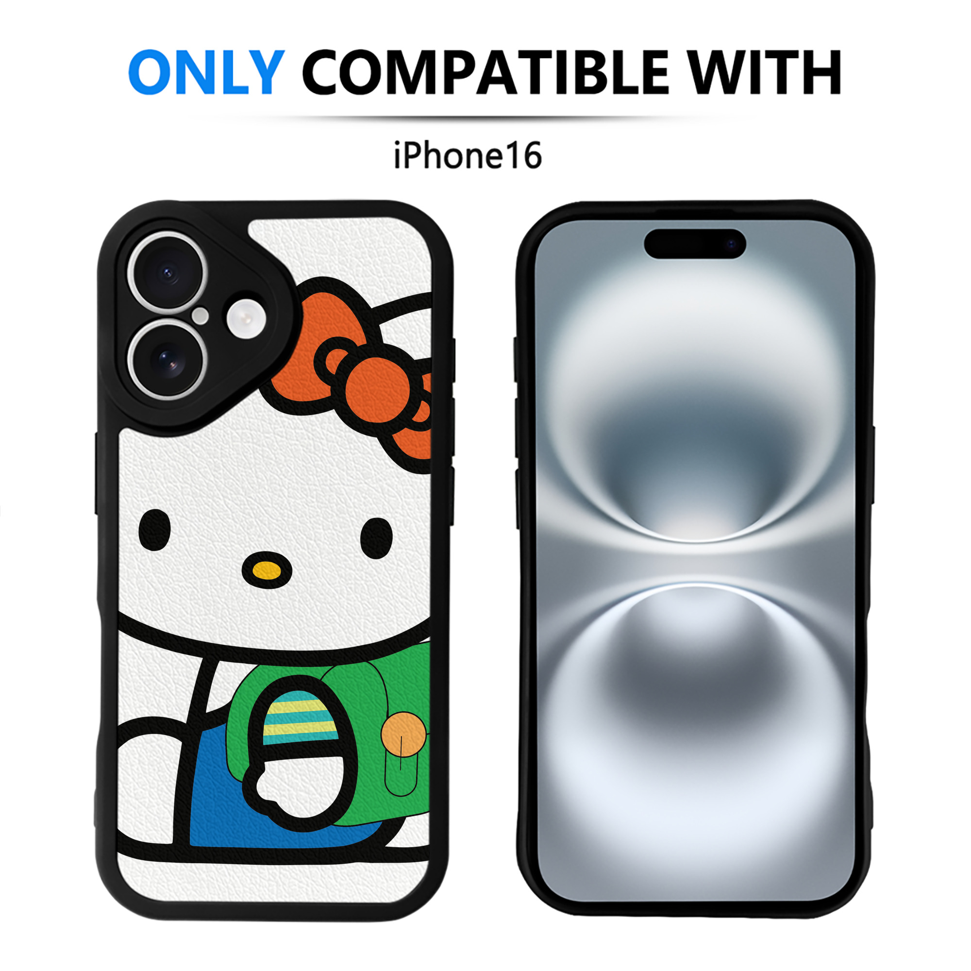 （画像用） Hello Kitty ハローキティ 【iPhone 16シリーズ対応】シリコンスマホケース（レザー調） 材質：シリコン
